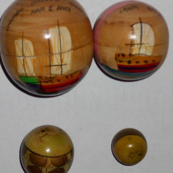 Vintage Nina Pinta Santa Maria Nesting Balls Set